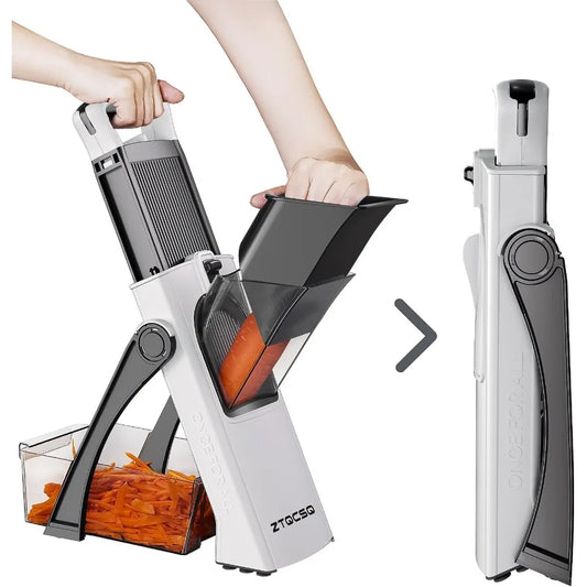 Upgraded All-in-1 Mandoline Slicer for Kitchen with Adjustable Blade: Detachable Design for Efficient Slicing Dicing Shredding 【free shipping】